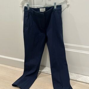 Philip Lim navy stretchy ankle crop flare trouser